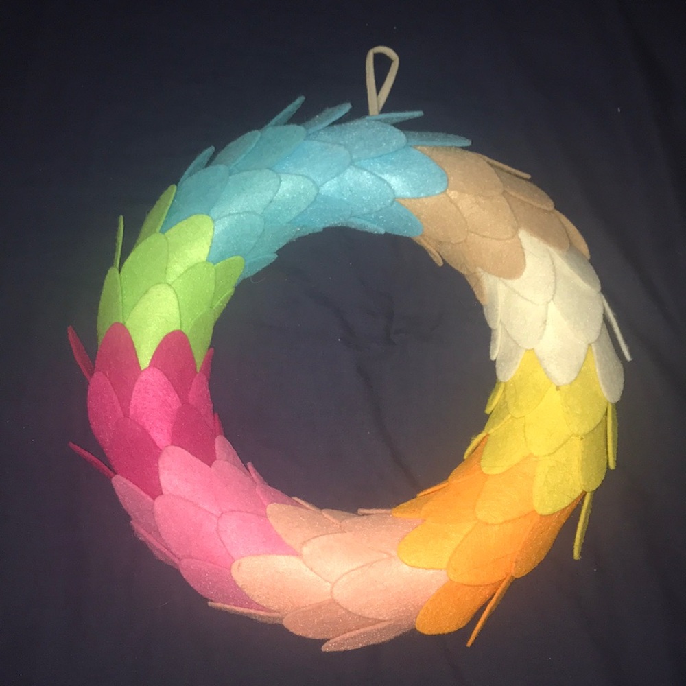 Colorful felt wreath
